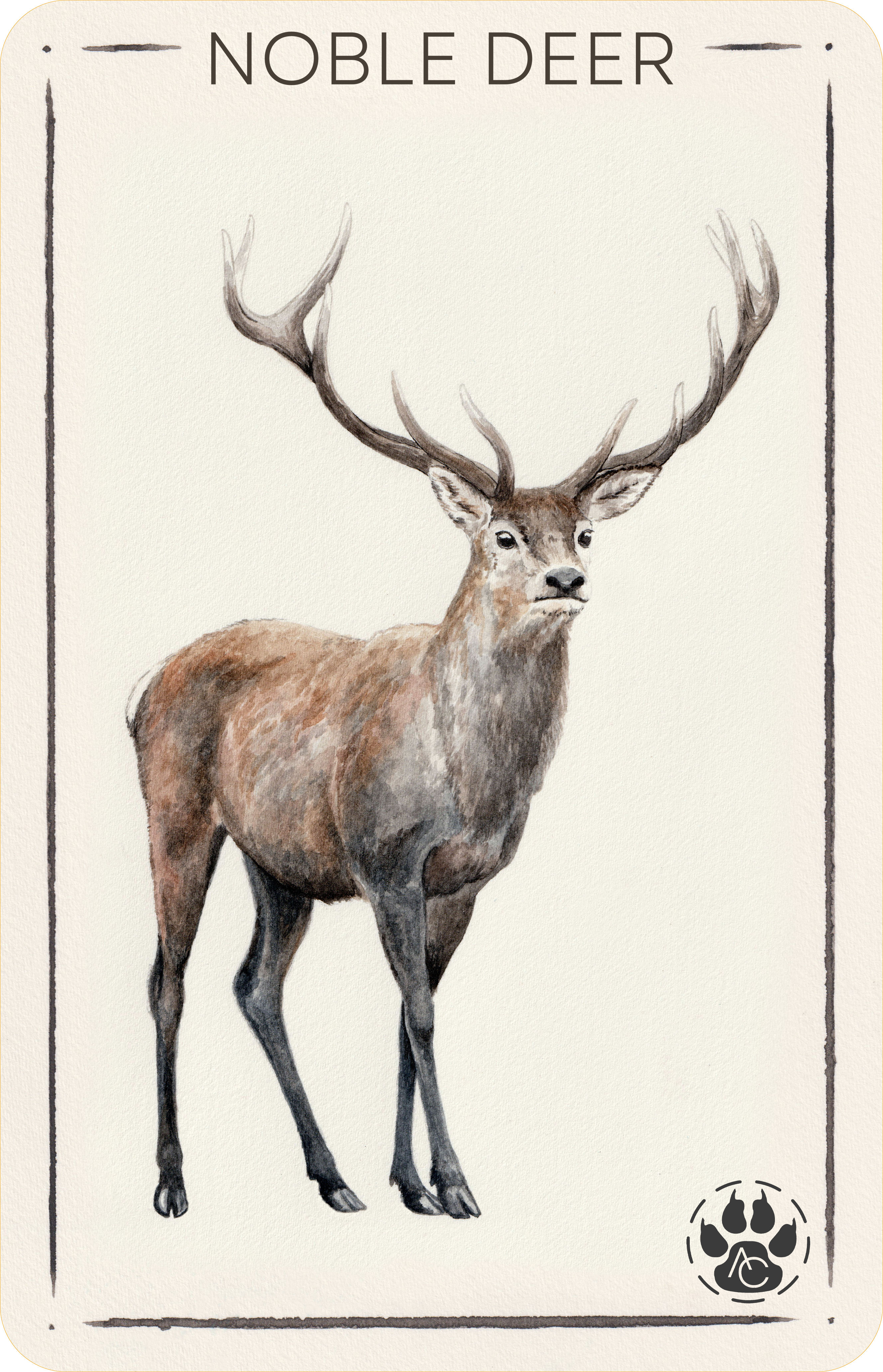 Noble Deer card PNG con bordo arrotondato